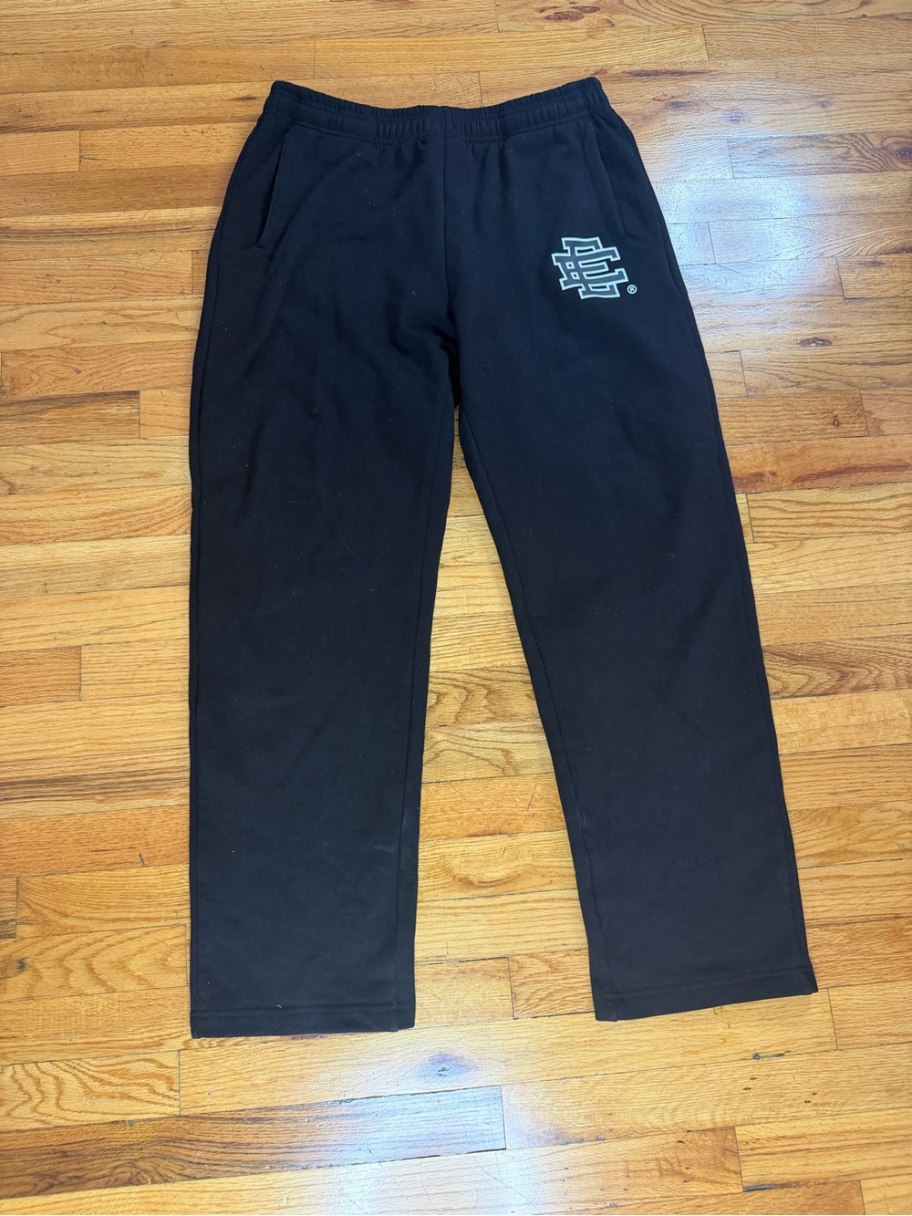 Men's Black Logo Sweatpants with Elastic Waist